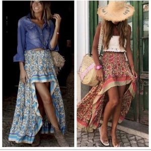 2 Pack bohemian skirts hi-lo